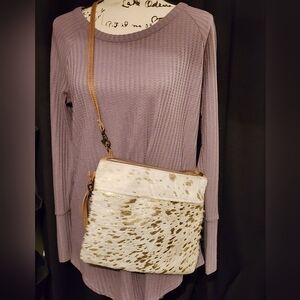 Myra Bag Stylish White and Gold Women's Bag